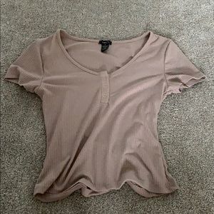 Brown Baby Tee with Buttons